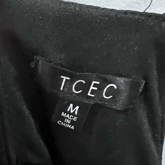 TCEC black pleated trapeze swing dress with pockets size medium - Picture 9 of 10